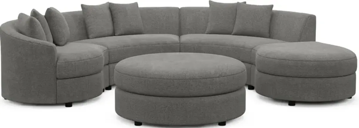 Allegra Foam Comfort 4-Piece Sectional with Right-Facing Chaise and Ottoman - Living Large Charcoal