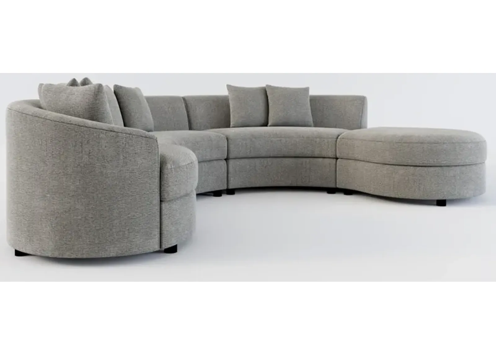 Allegra Foam Comfort 4-Piece Sectional with Right-Facing Chaise and Ottoman - Living Large Charcoal