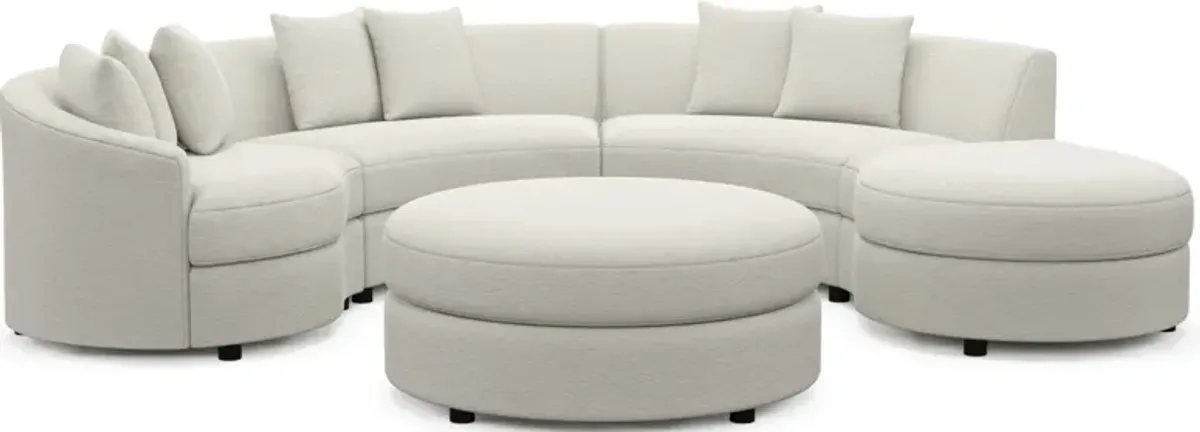 Allegra Foam Comfort 4-Piece Sectional with Right-Facing Chaise and Ottoman - Living Large White