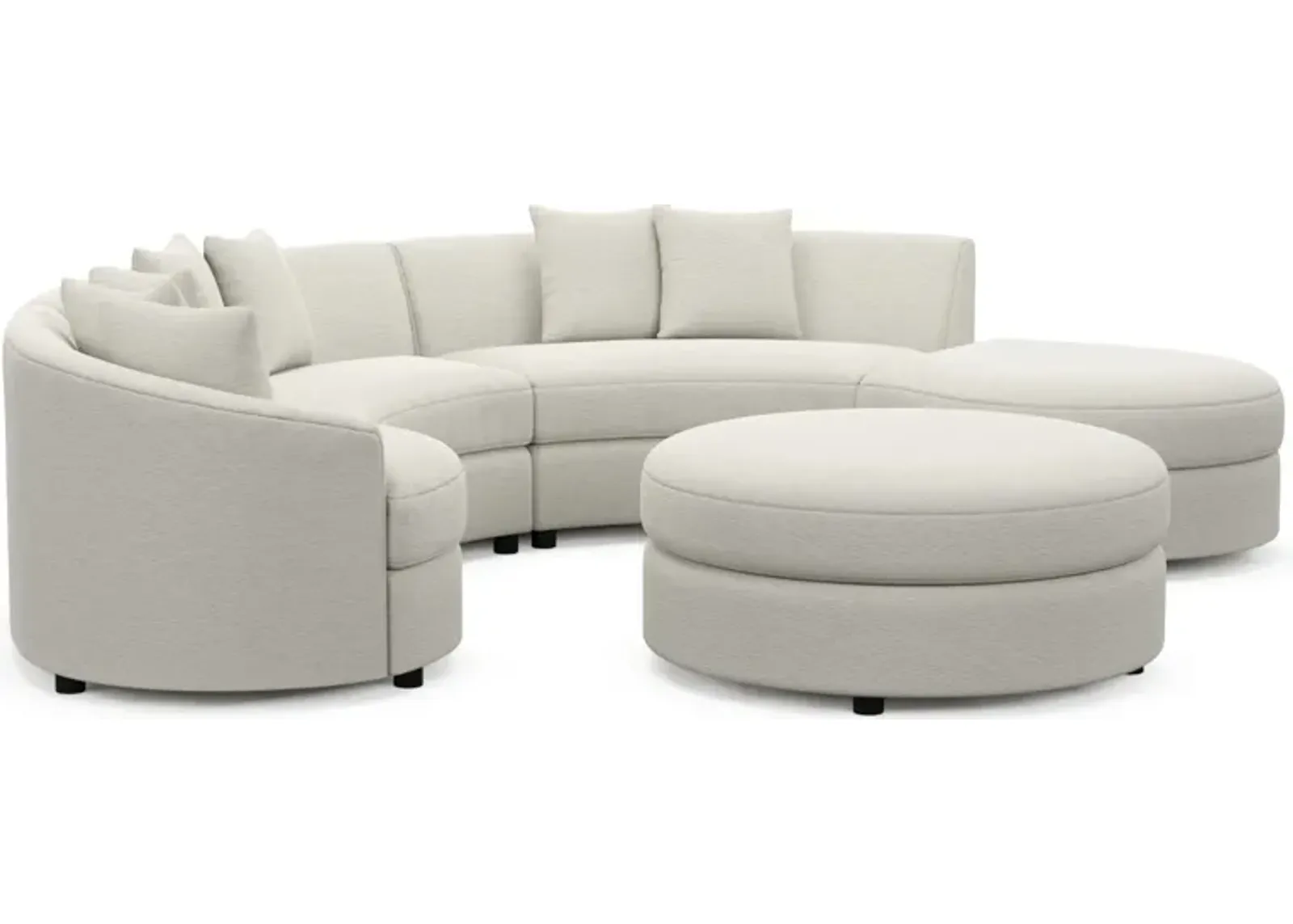 Allegra Foam Comfort 4-Piece Sectional with Right-Facing Chaise and Ottoman - Living Large White