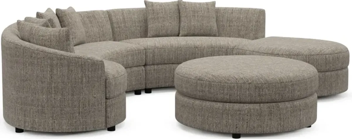 Allegra Foam Comfort 4-Piece Sectional with Right-Facing Chaise and Ottoman - Mason Flint