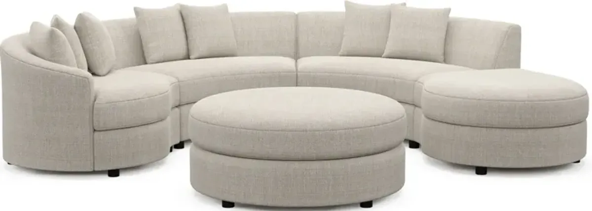 Allegra Foam Comfort 4-Piece Sectional with Right-Facing Chaise and Ottoman - Mason Porcelain