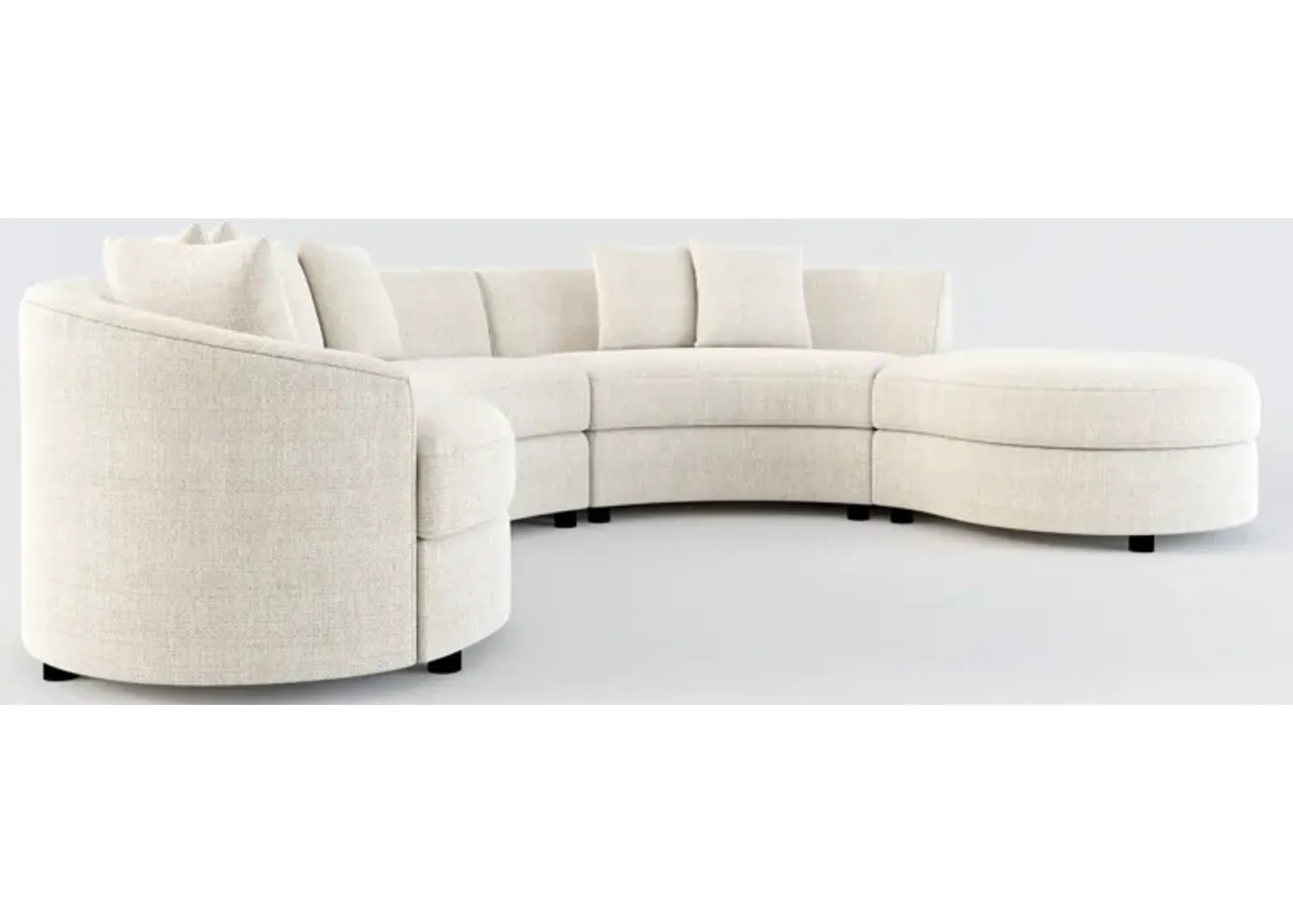 Allegra Foam Comfort 4-Piece Sectional with Right-Facing Chaise and Ottoman - Mason Porcelain