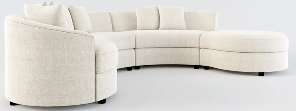 Allegra Foam Comfort 4-Piece Sectional with Right-Facing Chaise and Ottoman - Mason Porcelain