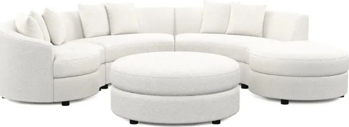 Allegra Foam Comfort 4-Piece Sectional with Right-Facing Chaise and Ottoman - Bloke Snow