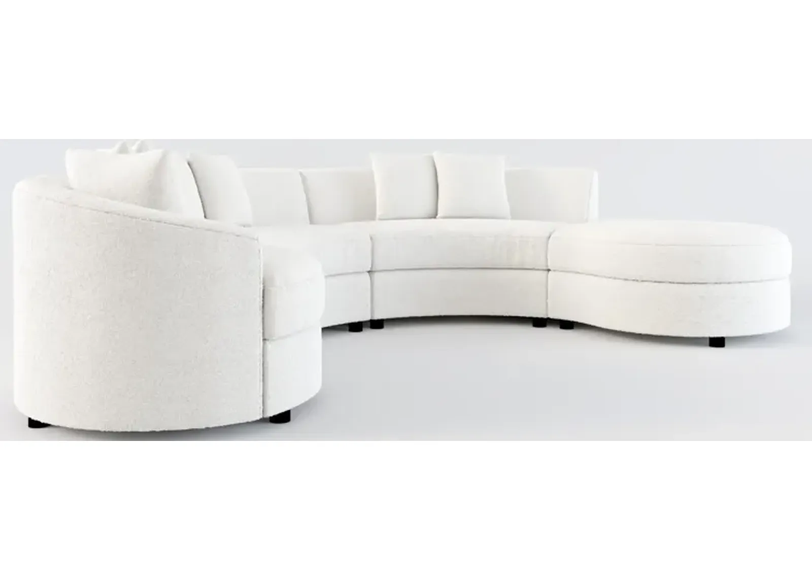 Allegra Foam Comfort 4-Piece Sectional with Right-Facing Chaise and Ottoman - Bloke Snow