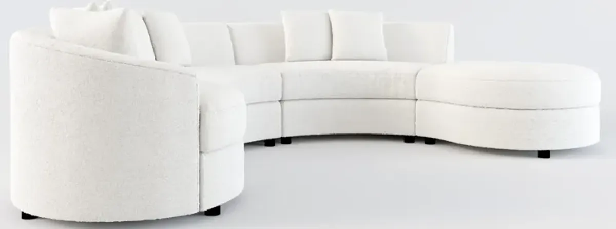 Allegra Foam Comfort 4-Piece Sectional with Right-Facing Chaise and Ottoman - Bloke Snow