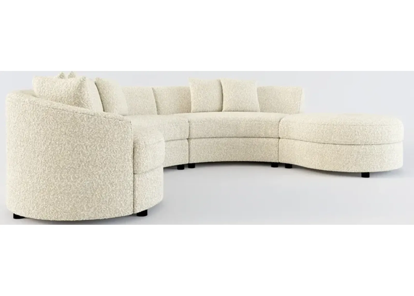 Allegra Foam Comfort 4-Piece Sectional with Right-Facing Chaise and Ottoman - Bloke Cotton