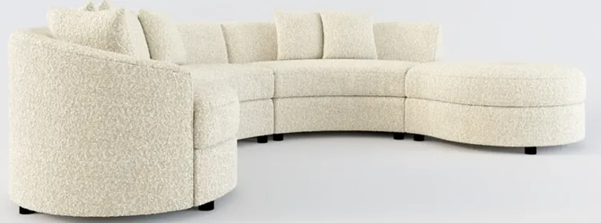 Allegra Foam Comfort 4-Piece Sectional with Right-Facing Chaise and Ottoman - Bloke Cotton