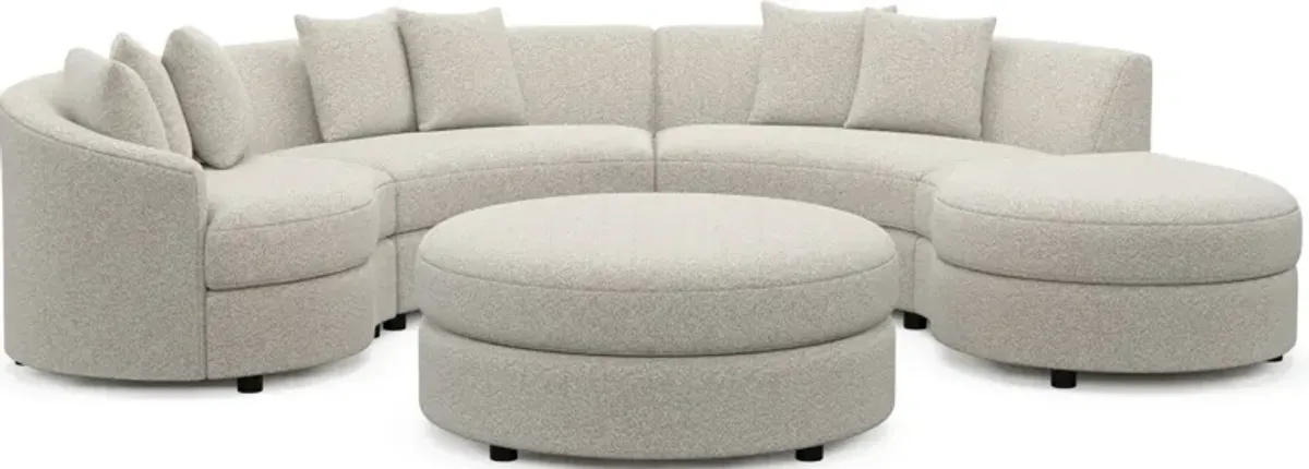 Allegra Foam Comfort 4-Piece Sectional with Right-Facing Chaise and Ottoman - Muse Stone