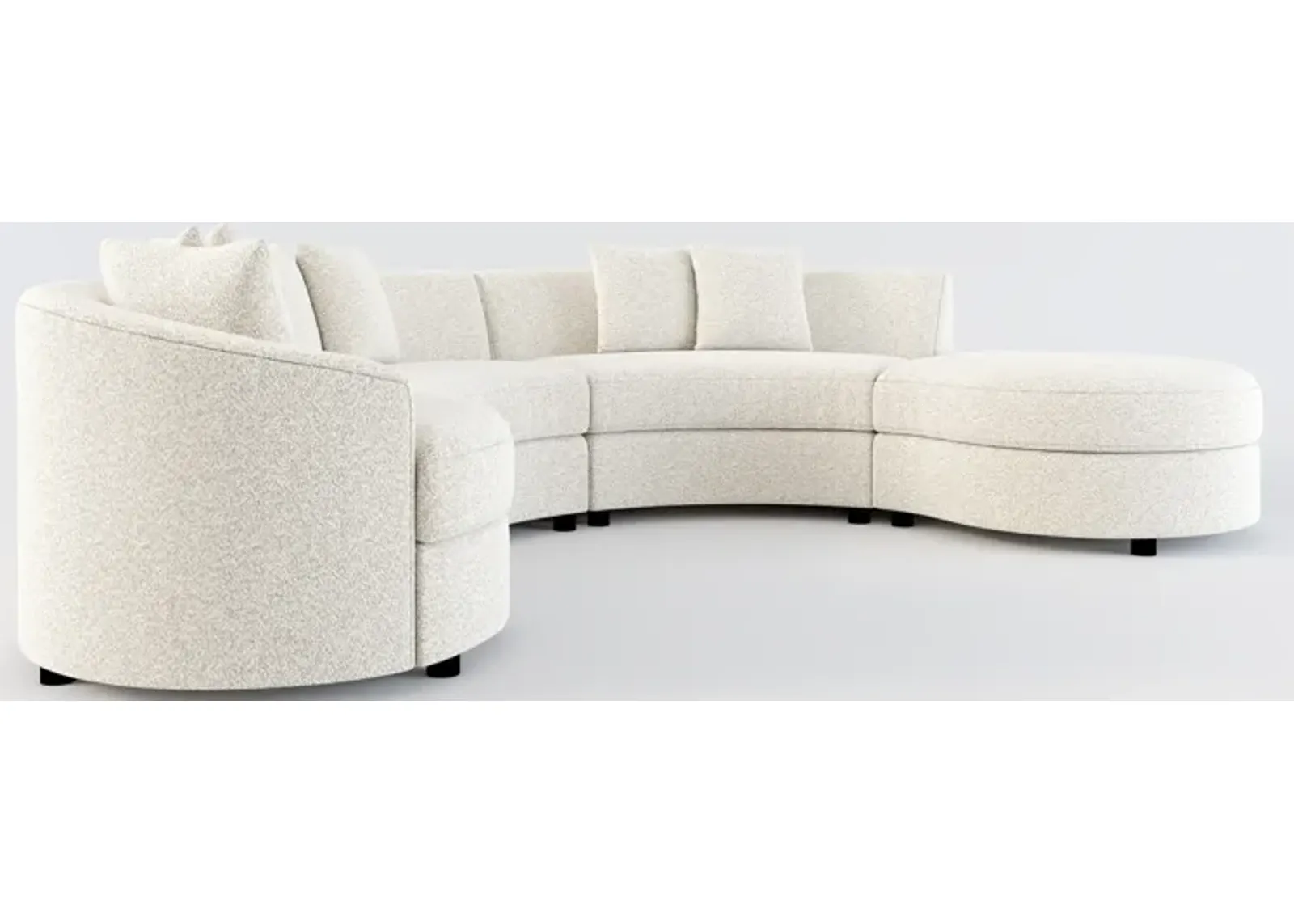 Allegra Foam Comfort 4-Piece Sectional with Right-Facing Chaise and Ottoman - Muse Stone