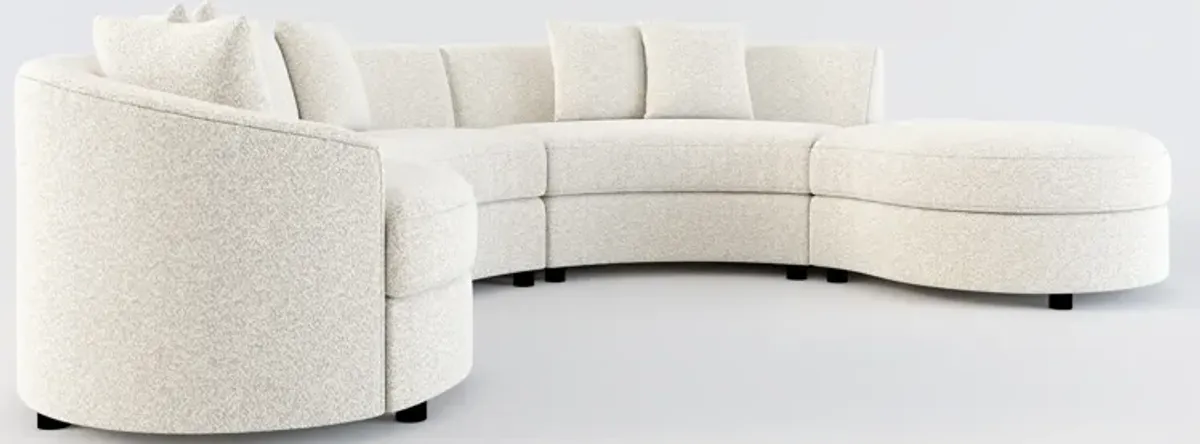 Allegra Foam Comfort 4-Piece Sectional with Right-Facing Chaise and Ottoman - Muse Stone