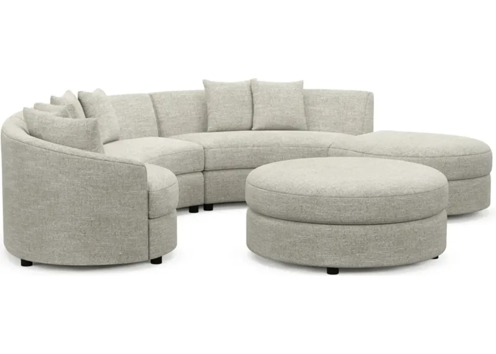 Allegra Foam Comfort 4-Piece Sectional with Right-Facing Chaise and Ottoman - M Ivory