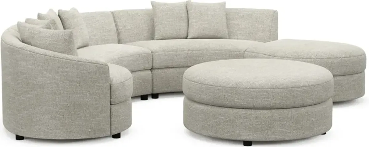 Allegra Foam Comfort 4-Piece Sectional with Right-Facing Chaise and Ottoman - M Ivory