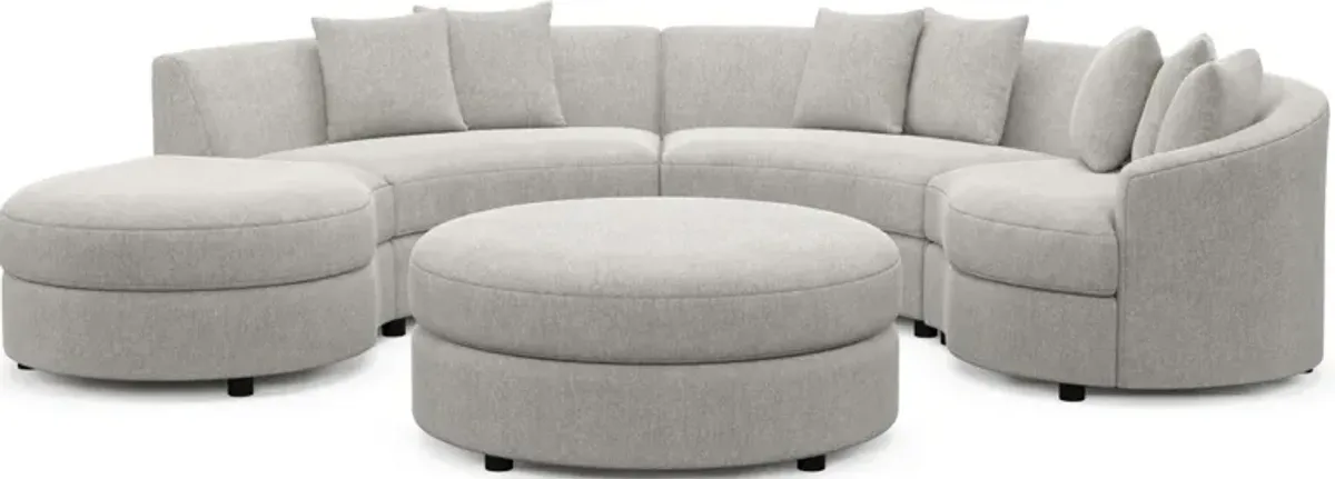 Allegra Foam Comfort 4-Piece Sectional with Left-Facing Chaise and Ottoman - Burmese Granite