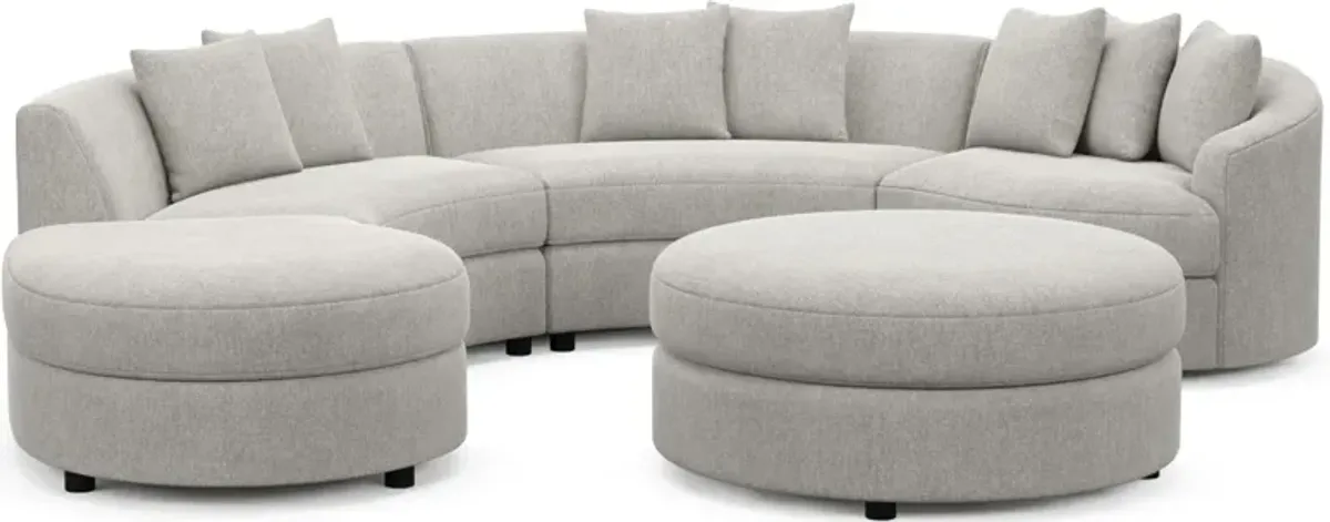 Allegra Foam Comfort 4-Piece Sectional with Left-Facing Chaise and Ottoman - Burmese Granite