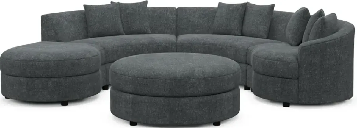 Allegra Foam Comfort 4-Piece Sectional with Left-Facing Chaise and Ottoman - Contessa Shadow