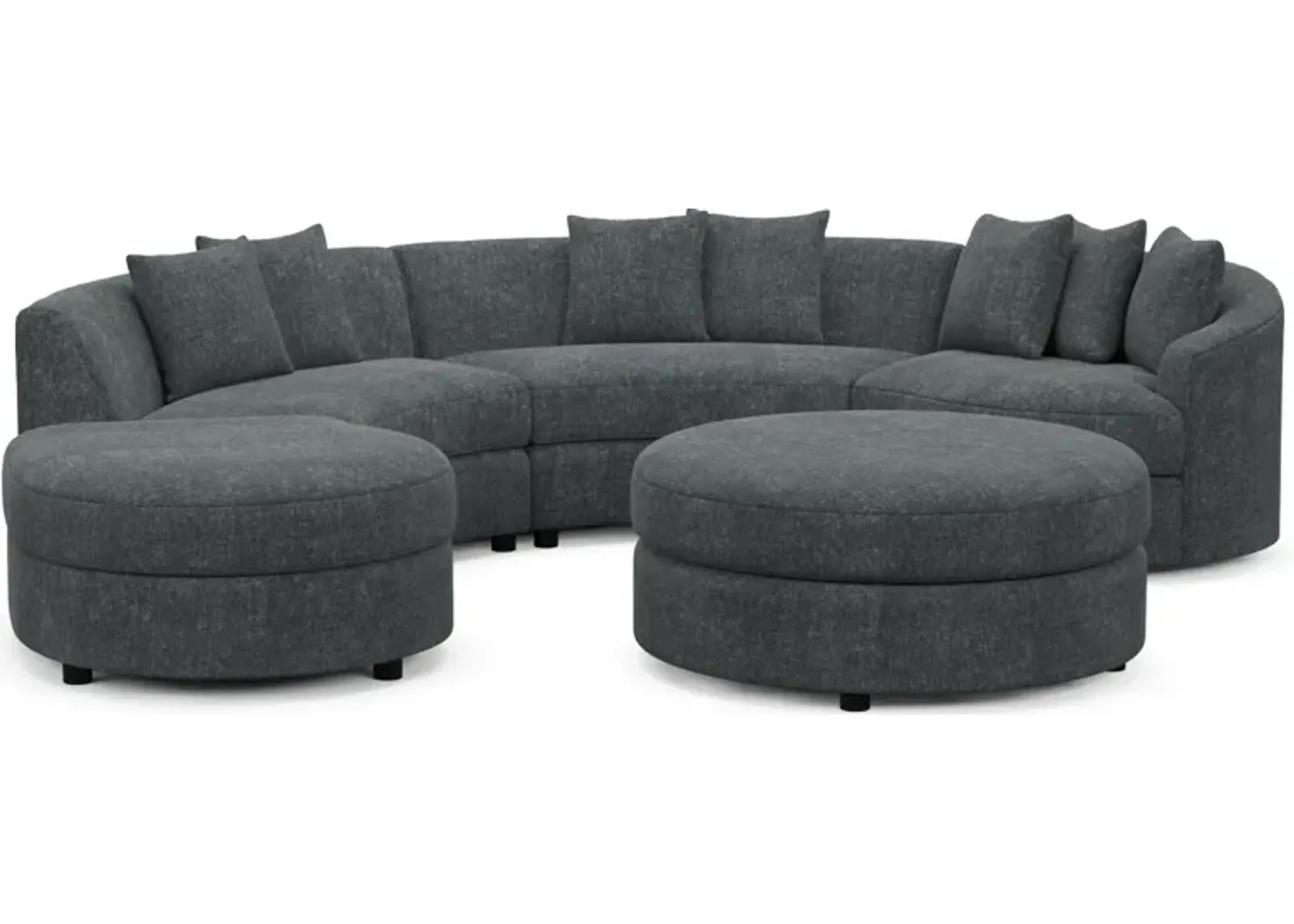 Allegra Foam Comfort 4-Piece Sectional with Left-Facing Chaise and Ottoman - Contessa Shadow