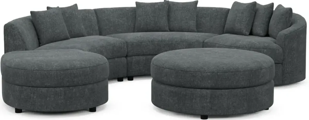 Allegra Foam Comfort 4-Piece Sectional with Left-Facing Chaise and Ottoman - Contessa Shadow