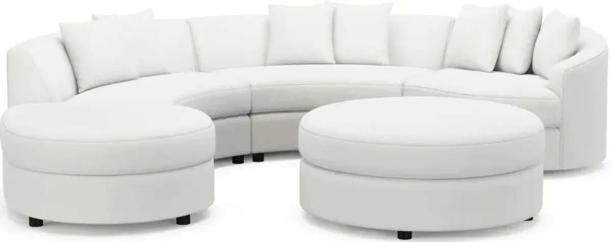 Allegra Foam Comfort 4-Piece Sectional with Left-Facing Chaise and Ottoman - Contessa Vanilla