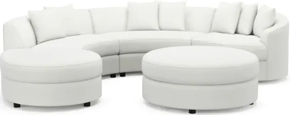 Allegra Foam Comfort 4-Piece Sectional with Left-Facing Chaise and Ottoman - Contessa Vanilla