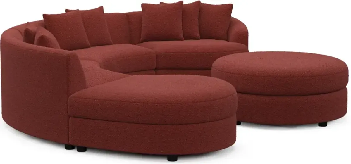 Allegra Foam Comfort 4-Piece Sectional with Left-Facing Chaise and Ottoman - Bloke Brick