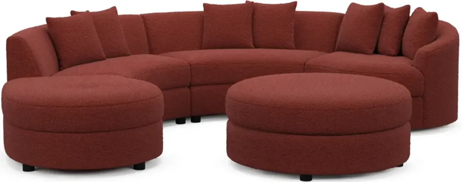 Allegra Foam Comfort 4-Piece Sectional with Left-Facing Chaise and Ottoman - Bloke Brick