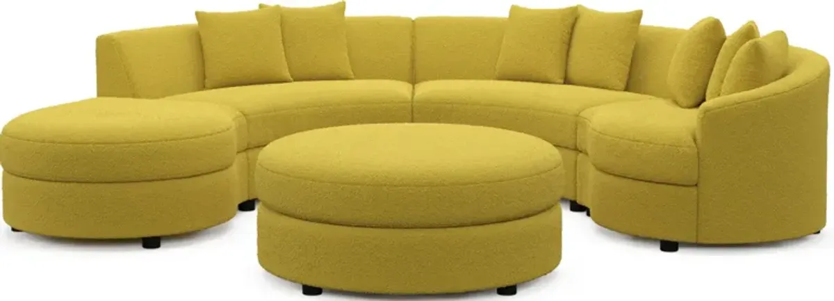 Allegra Foam Comfort 4-Piece Sectional with Left-Facing Chaise and Ottoman - Bloke Goldenrod