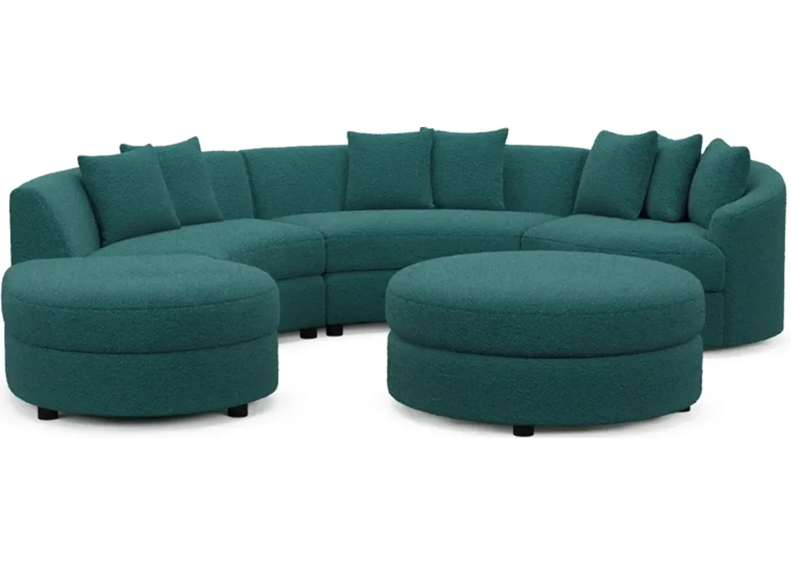 Allegra Foam Comfort 4-Piece Sectional with Left-Facing Chaise and Ottoman - Bloke Peacock