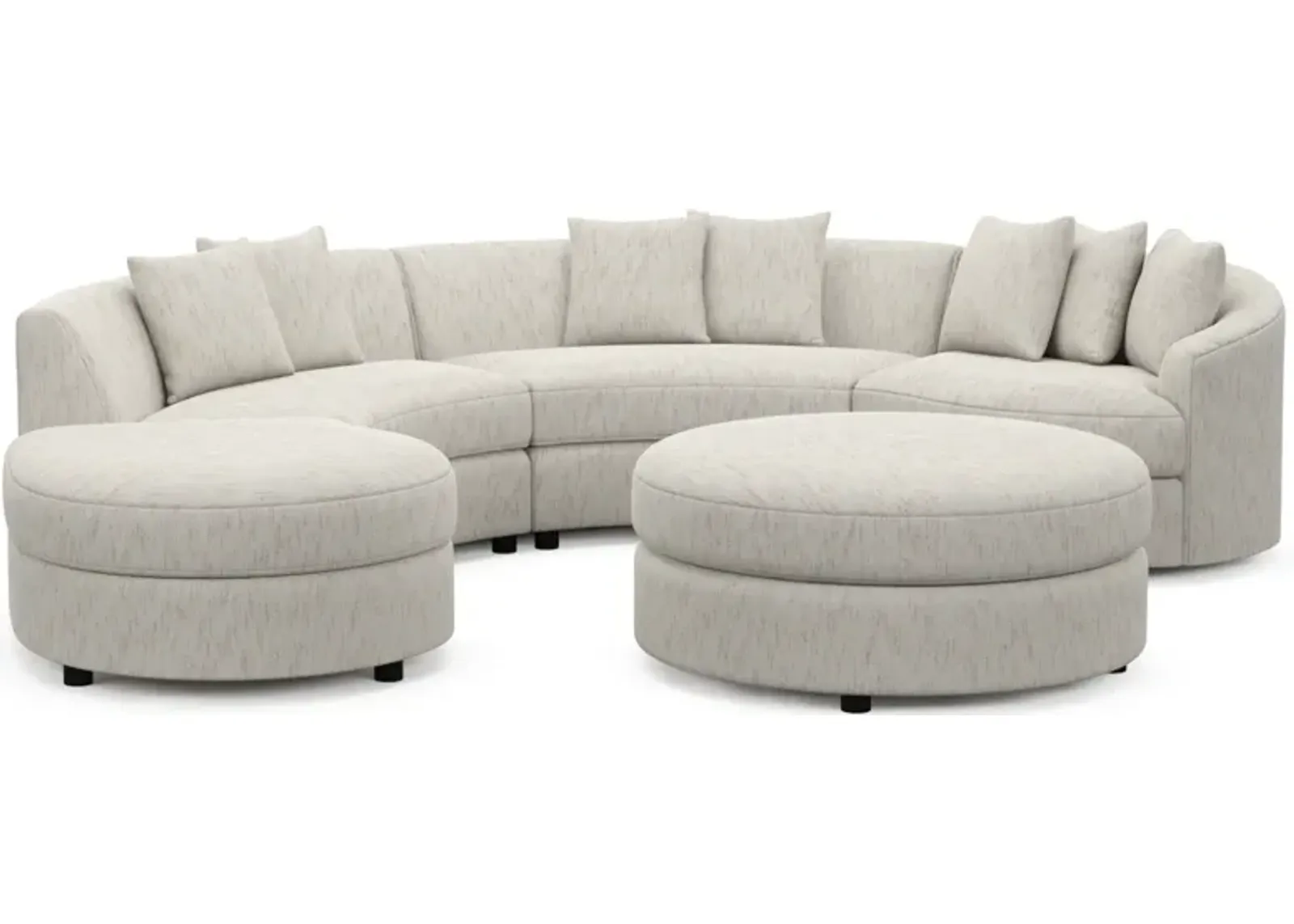 Allegra Foam Comfort 4-Piece Sectional with Left-Facing Chaise and Ottoman - P.T. Cream