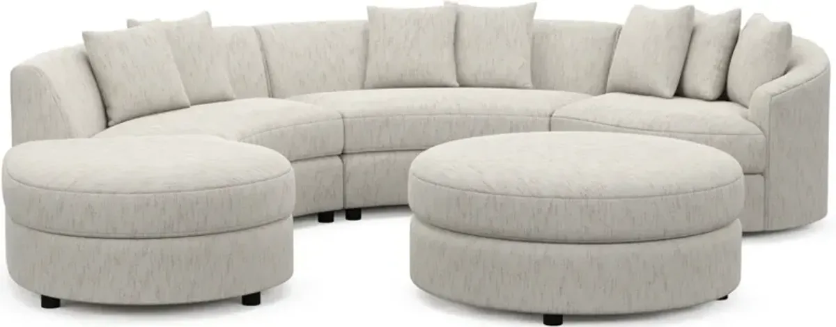 Allegra Foam Comfort 4-Piece Sectional with Left-Facing Chaise and Ottoman - P.T. Cream