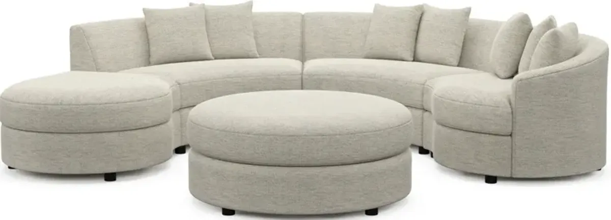 Allegra Foam Comfort 4-Piece Sectional with Left-Facing Chaise and Ottoman - Merino Chalk