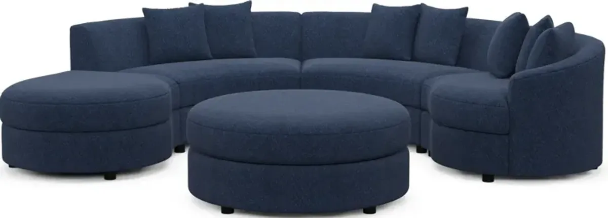 Allegra Foam Comfort 4-Piece Sectional with Left-Facing Chaise and Ottoman - Oslo Navy