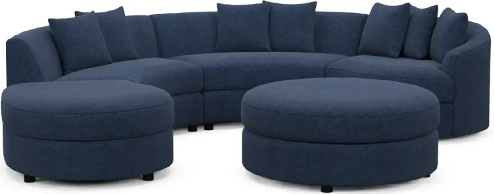 Allegra Foam Comfort 4-Piece Sectional with Left-Facing Chaise and Ottoman - Oslo Navy