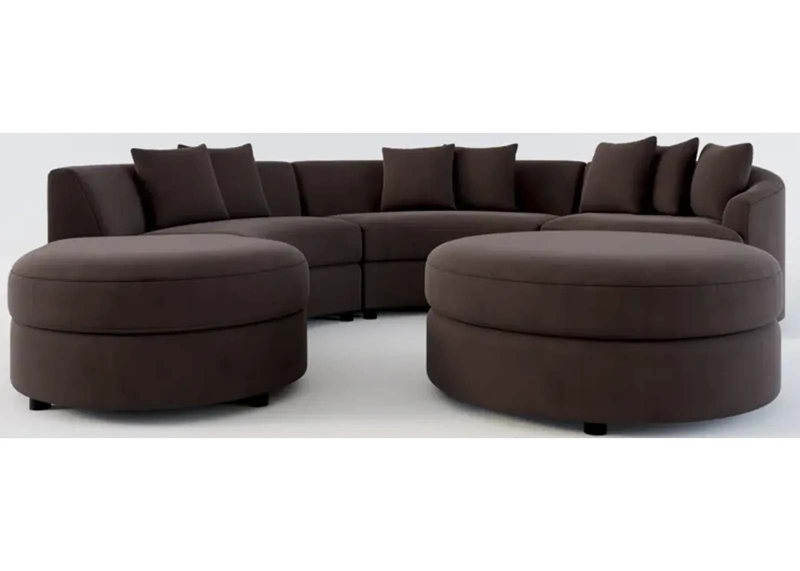 Allegra Foam Comfort 4-Piece Sectional with Left-Facing Chaise and Ottoman - Merrimac Dark Brown