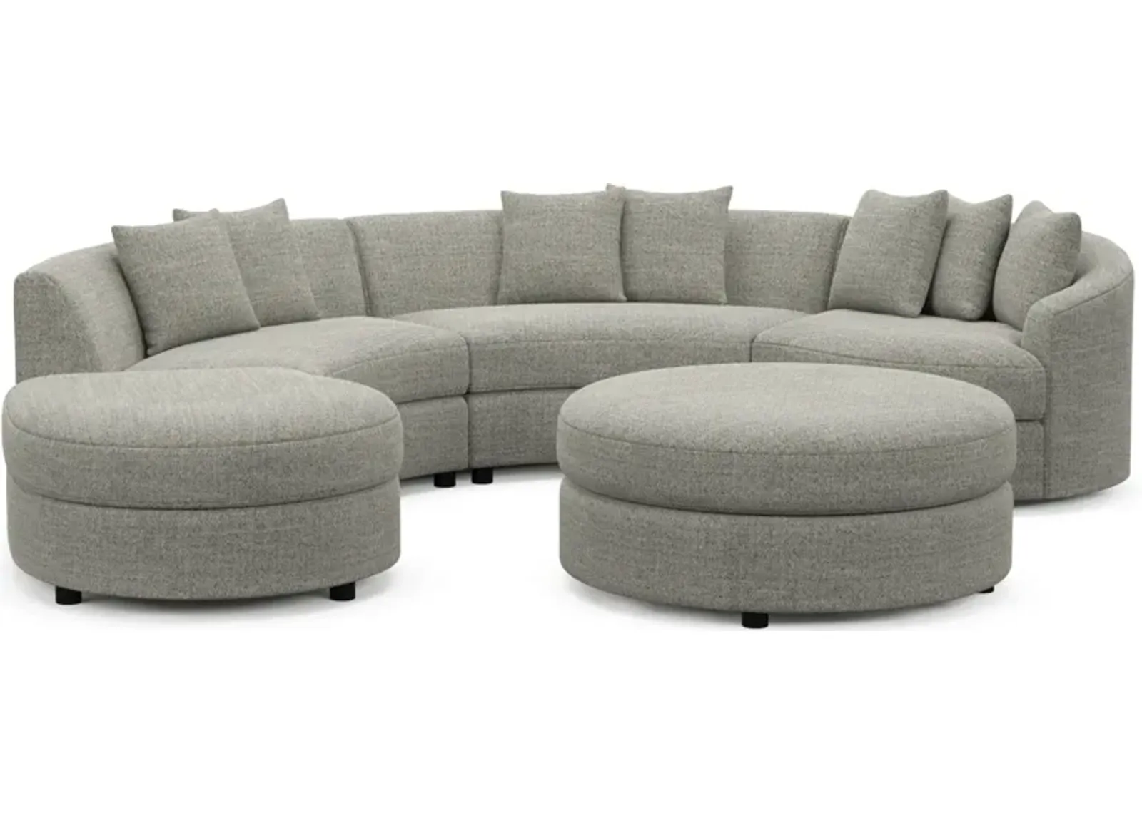 Allegra Foam Comfort 4-Piece Sectional with Left-Facing Chaise and Ottoman - Pandora Pepper