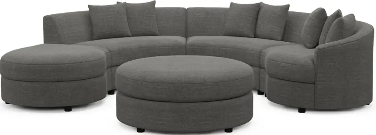 Allegra Foam Comfort 4-Piece Sectional with Left-Facing Chaise and Ottoman - Curious Charcoal