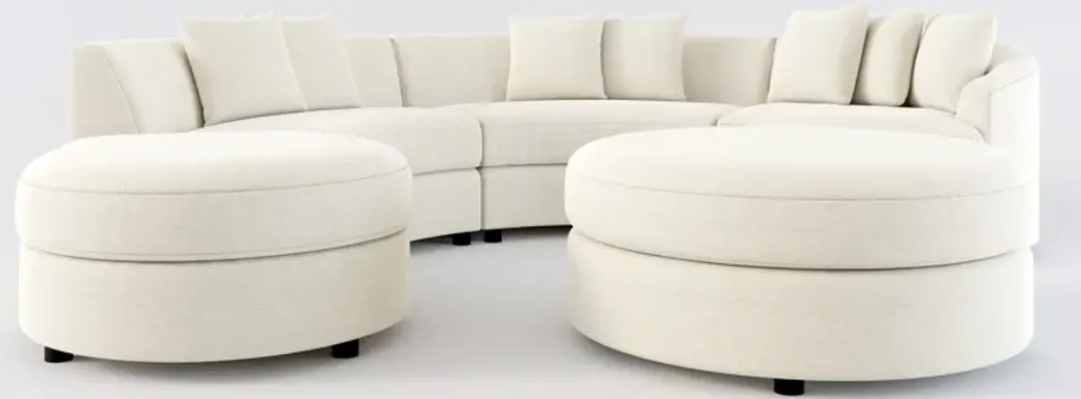 Allegra Foam Comfort 4-Piece Sectional with Left-Facing Chaise and Ottoman - Curious Pearl