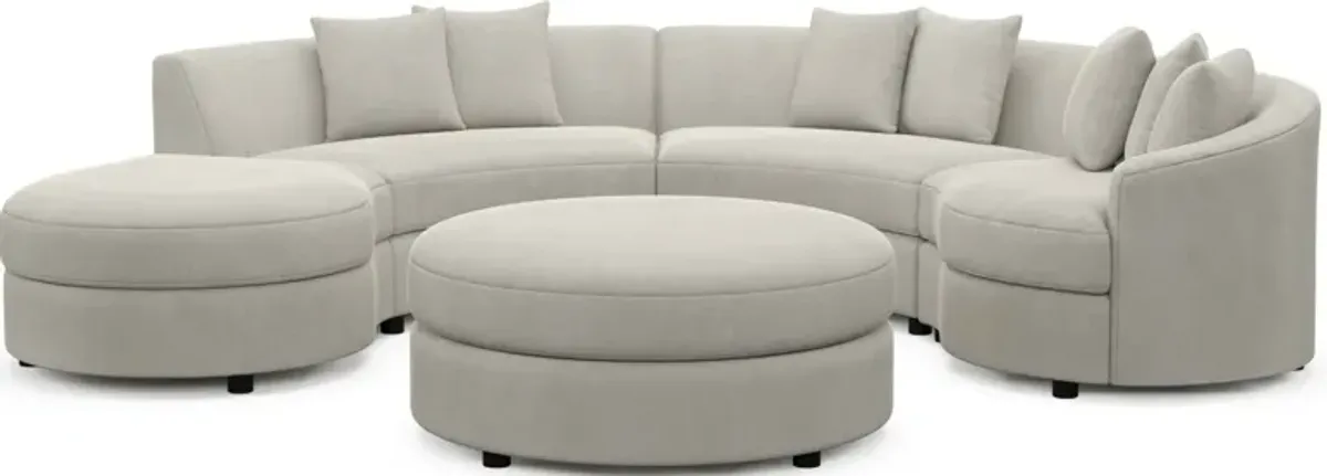 Allegra Foam Comfort 4-Piece Sectional with Left-Facing Chaise and Ottoman - Laurent Beach