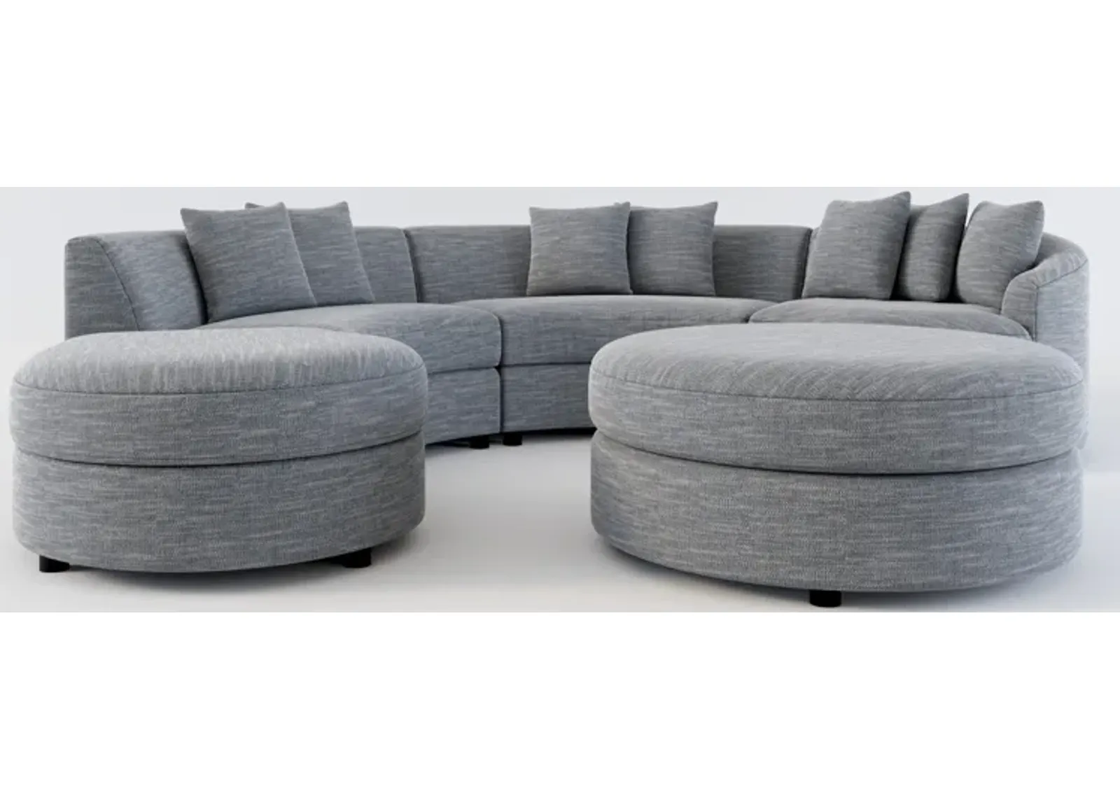 Allegra Foam Comfort 4-Piece Sectional with Left-Facing Chaise and Ottoman - Dudley Indigo