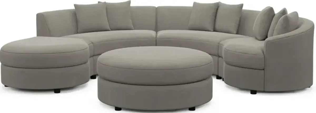 Allegra Foam Comfort 4-Piece Sectional with Left-Facing Chaise and Ottoman - Abington Fog