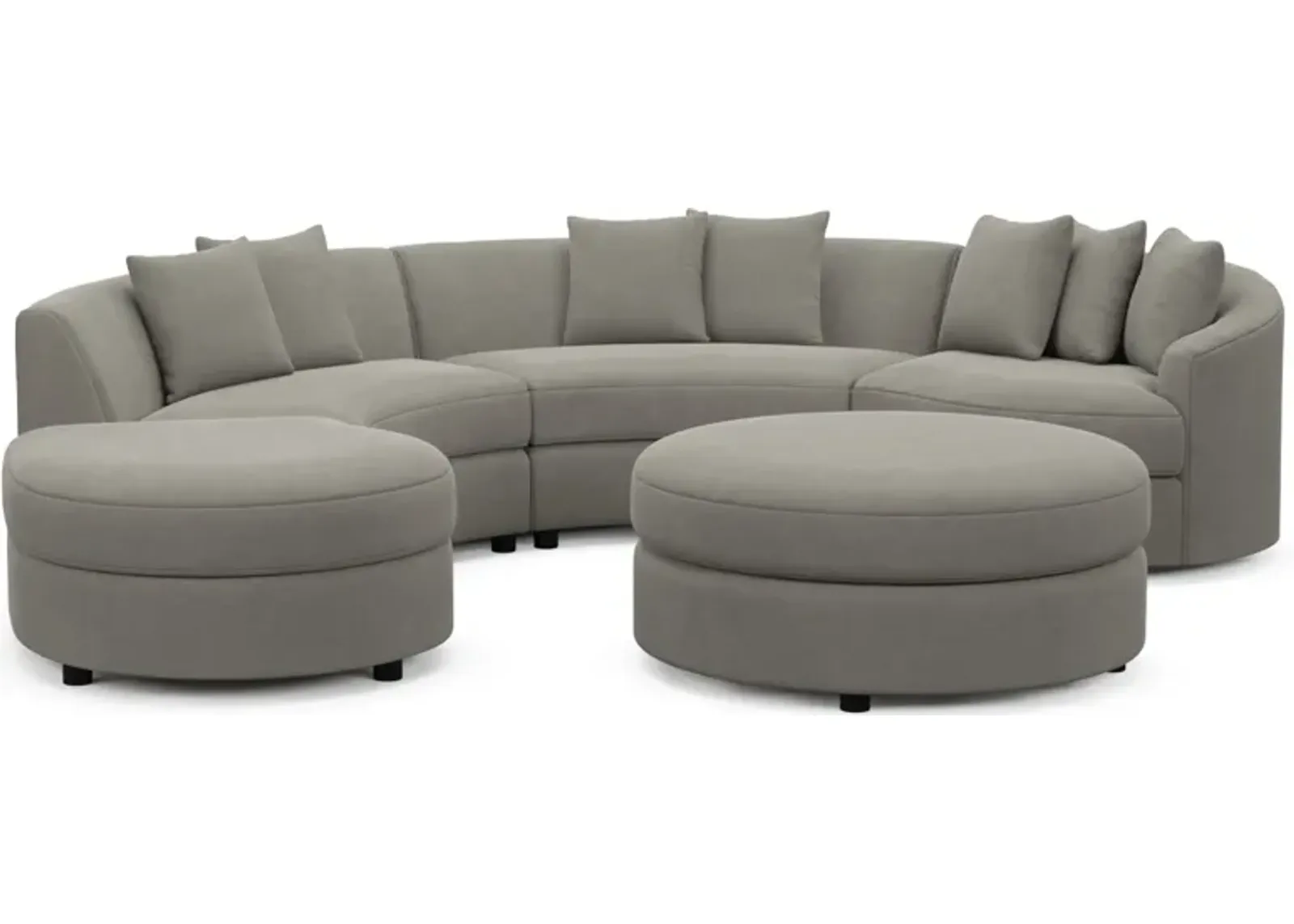 Allegra Foam Comfort 4-Piece Sectional with Left-Facing Chaise and Ottoman - Abington Fog