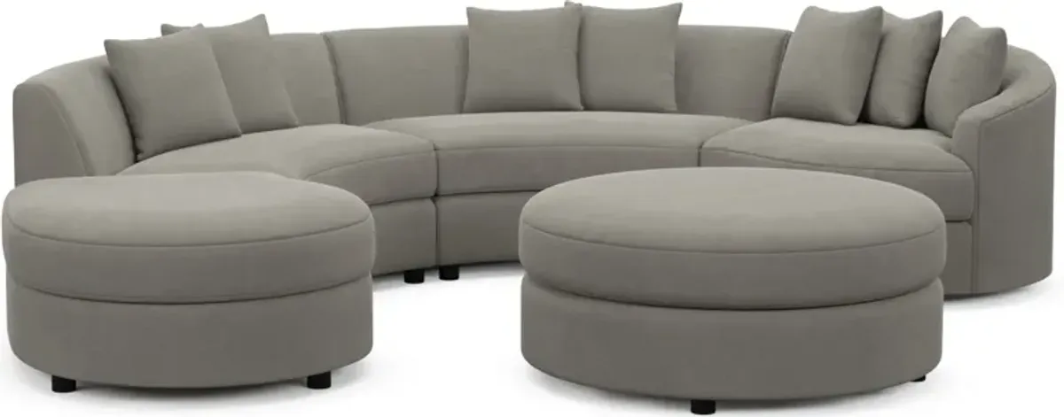 Allegra Foam Comfort 4-Piece Sectional with Left-Facing Chaise and Ottoman - Abington Fog