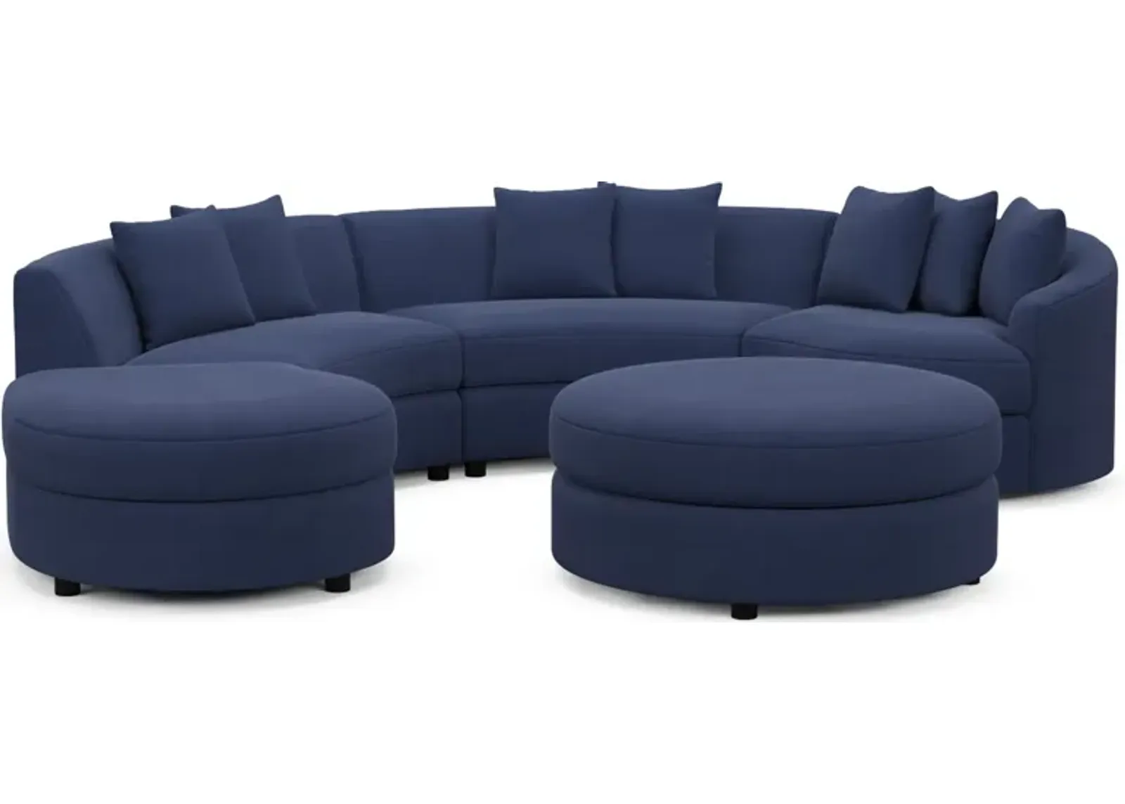 Allegra Foam Comfort 4-Piece Sectional with Left-Facing Chaise and Ottoman - Abington Indigo