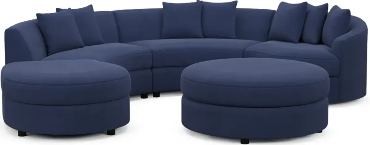 Allegra Foam Comfort 4-Piece Sectional with Left-Facing Chaise and Ottoman - Abington Indigo