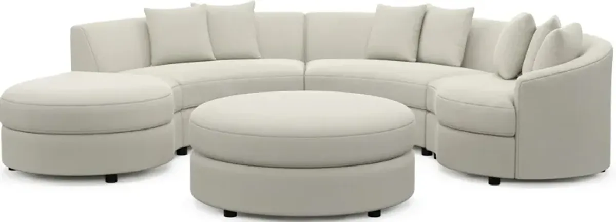 Allegra Foam Comfort 4-Piece Sectional with Left-Facing Chaise and Ottoman - Anders Ivory