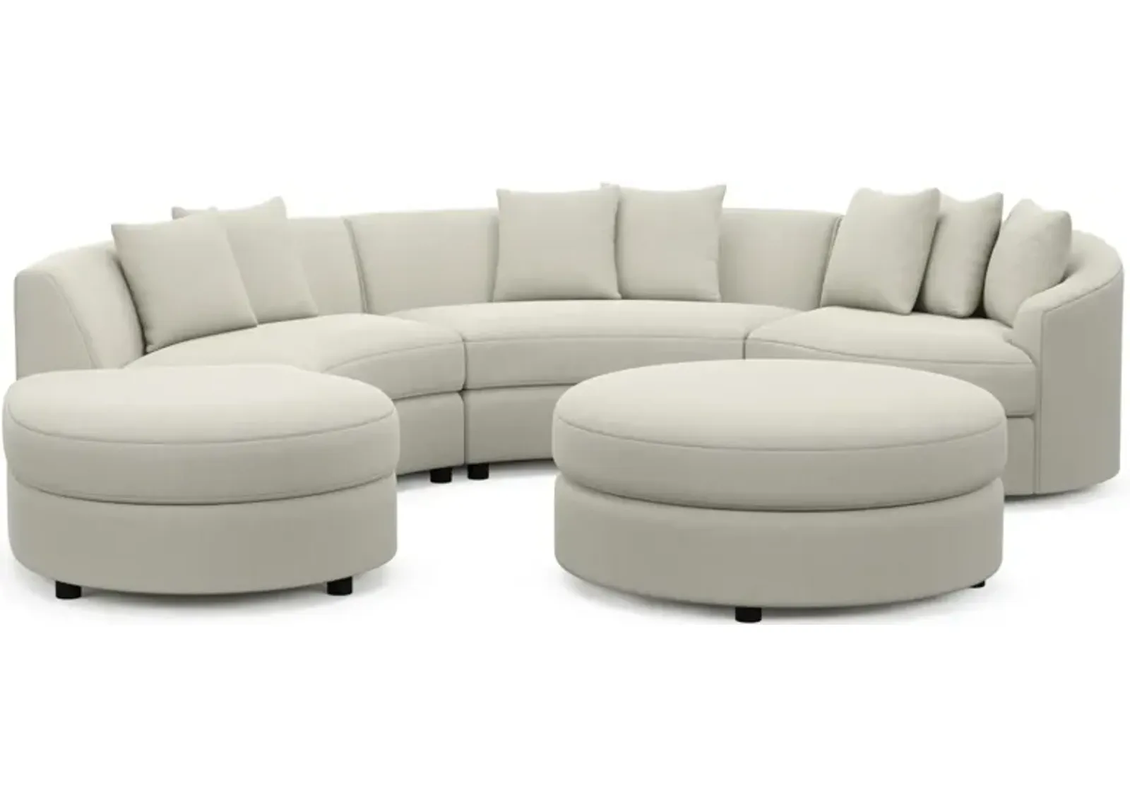 Allegra Foam Comfort 4-Piece Sectional with Left-Facing Chaise and Ottoman - Anders Ivory