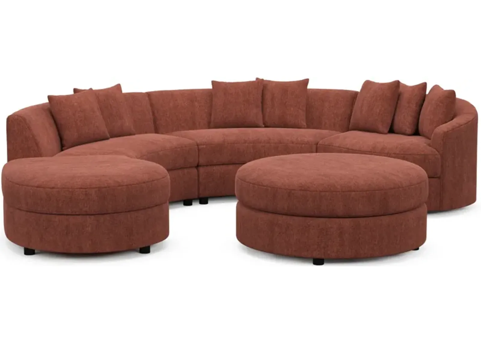 Allegra Foam Comfort 4-Piece Sectional with Left-Facing Chaise and Ottoman - Contessa Paprika