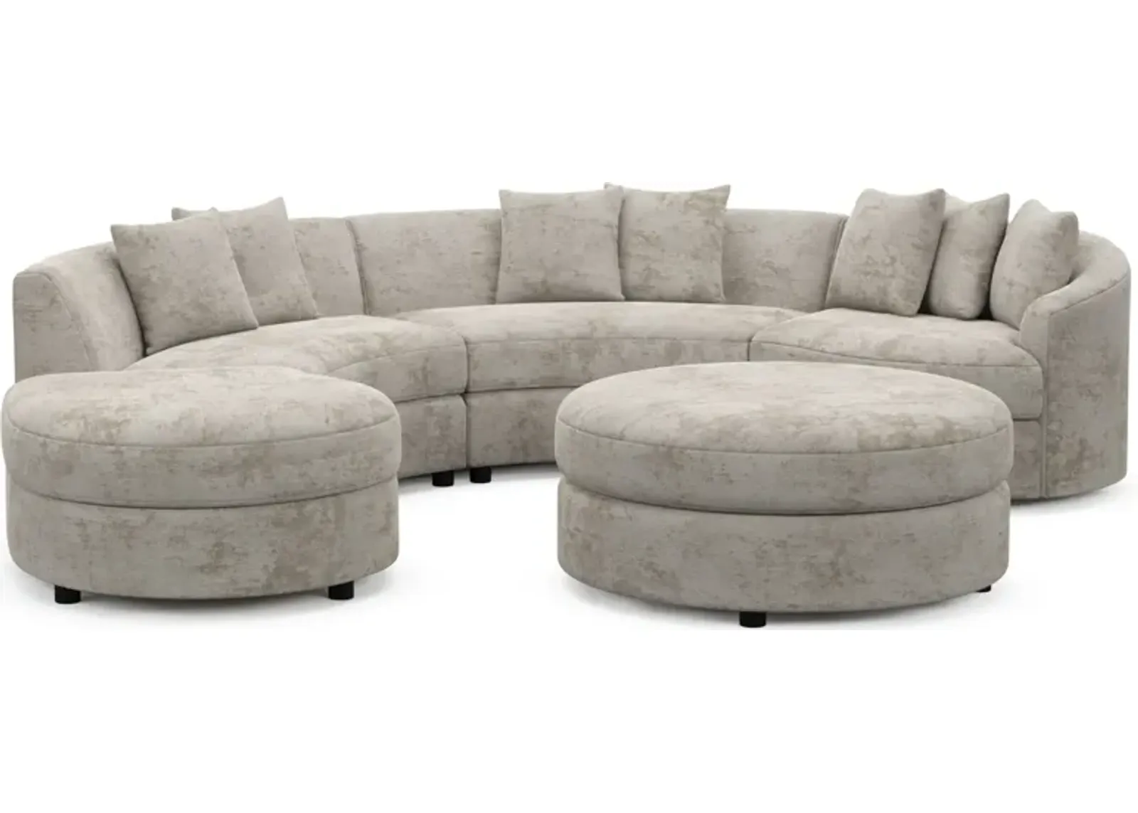 Allegra Foam Comfort 4-Piece Sectional with Left-Facing Chaise and Ottoman - Hearth Cement