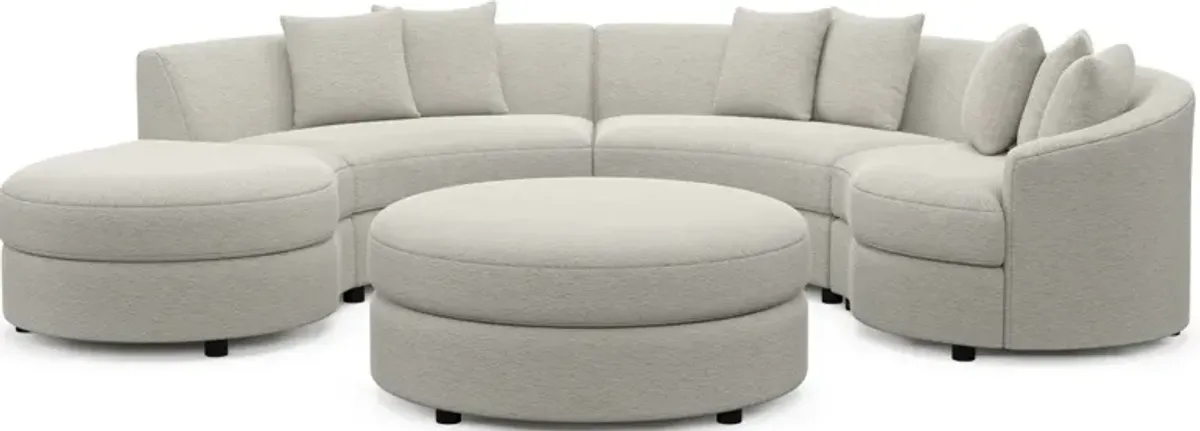 Allegra Foam Comfort 4-Piece Sectional with Left-Facing Chaise and Ottoman - Everton Grey